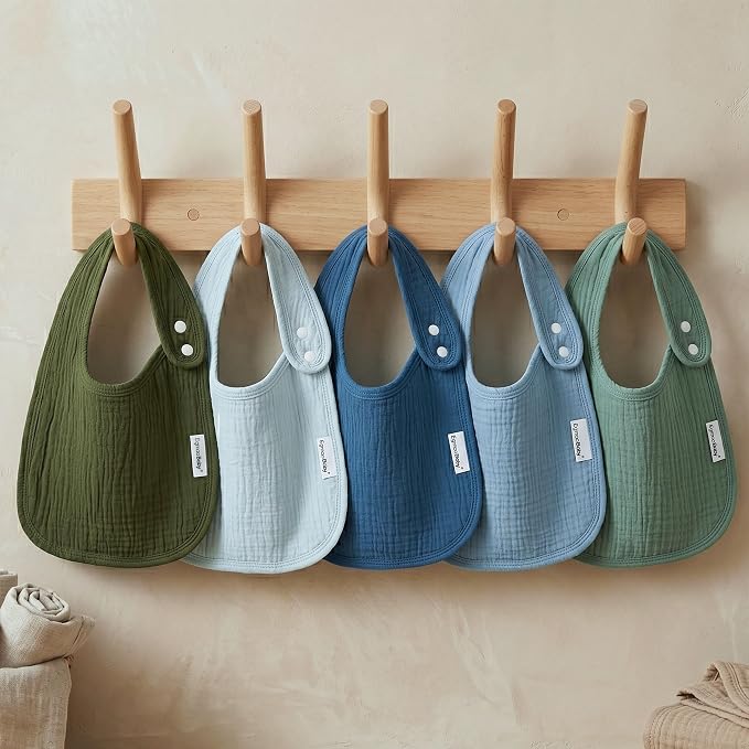 Muslin Baby Bibs for Drooling and Teething, Bibs for Boys Girls | Soft Cotton - Image 7