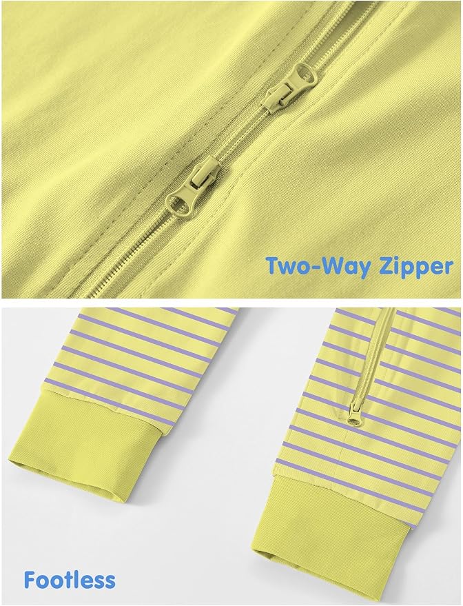 Jimonda Baby Romper Short Sleeve Cotton Pajamas 2-Way Zipper - Image 5