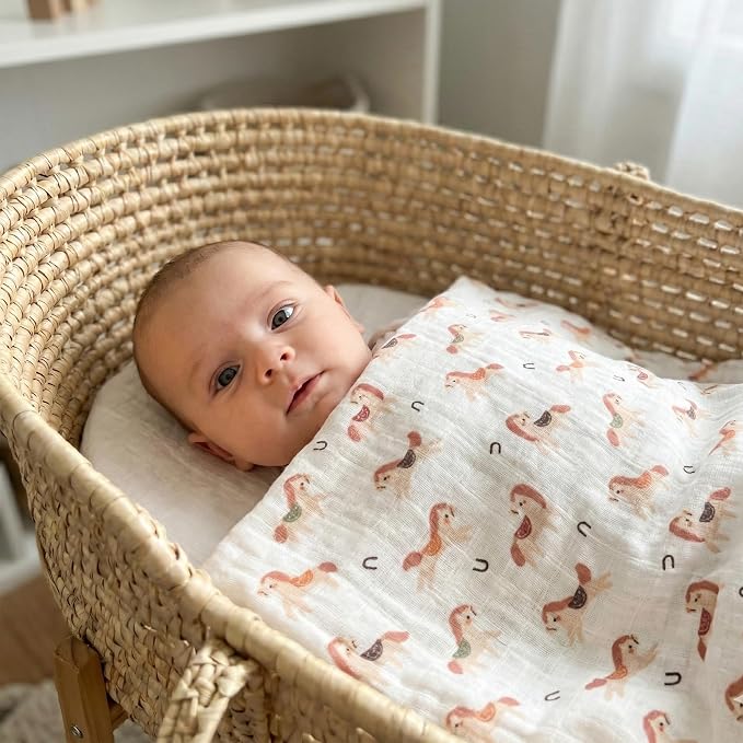 Muslin Swaddle Blankets for Newborn, Cotton Receiving Blanket | 4 Pack 100% - Image 6