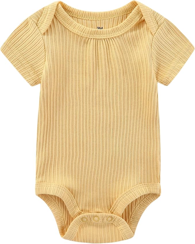 Baby Bodysuits Ribbed Mix Summer Newborn Boy Girl Clothes 5-pack | Multiple - Image 5