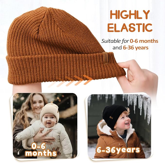 DANMY Infant Toddler Beanie Kint Hat Baby Boys Girls Beanies Kids Winter Hats - Image 5