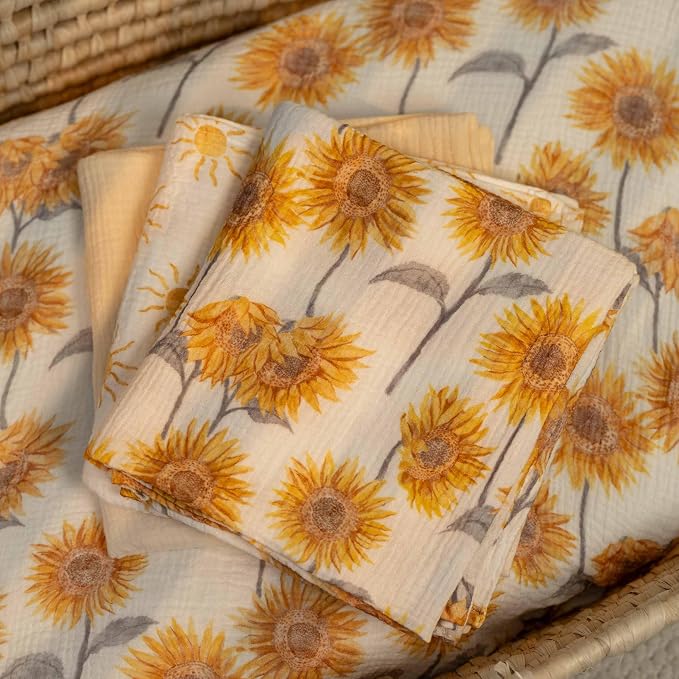 Muslin Swaddle Blankets for Newborn, 3 Pack Breathable Soft Receiving Blanket - Image 4
