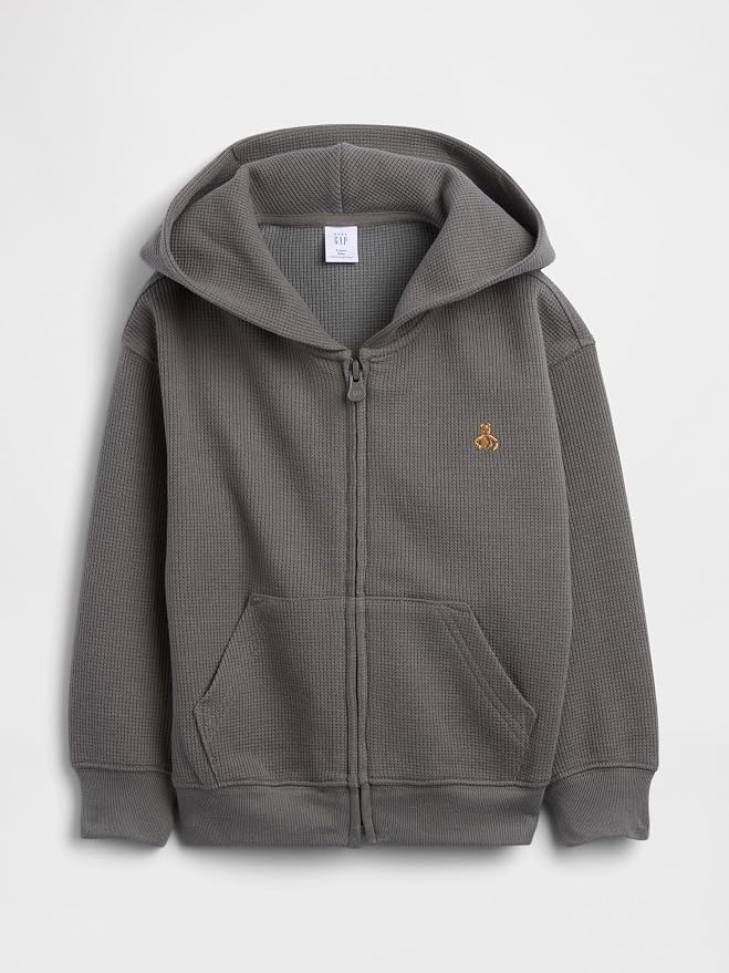 GAP Baby Boys' Icon Waffle Full Zip Hoodie - Image 3