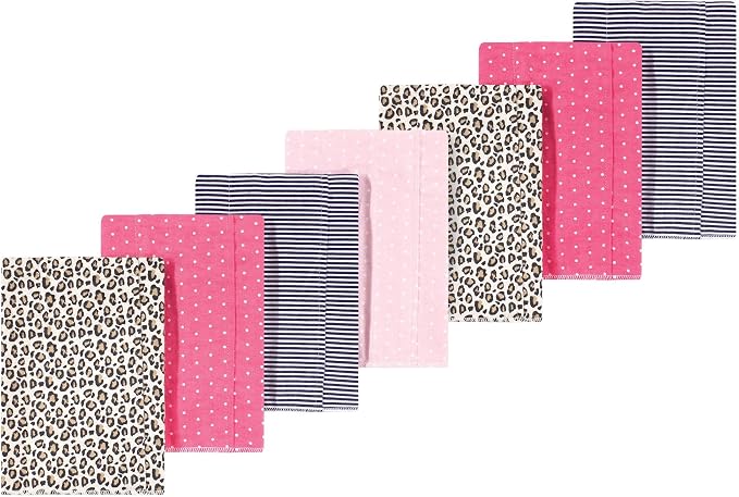 Luvable Friends Hudson Baby Flannel Burp Cloths 7pk, Animal Leopard by Luvable+Friends