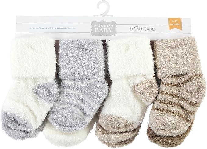 Hudson Baby Baby 8-pack Cotton Rich Newborn and Terry Socks - Image 2