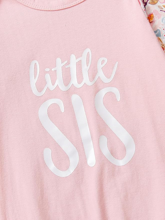 AMAWMW Newborn Baby Girl Little Sister Sleeper Gown Stripe Long Sleeve - Image 7