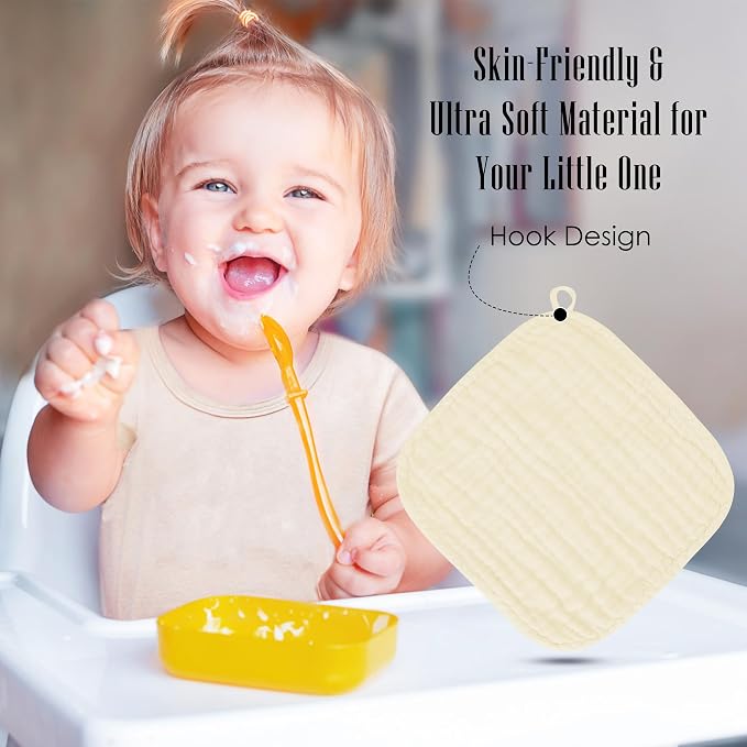 Baby Washcloths -100% Cotton Muslin Soft Baby Bath Wash Cloths and Absorbent - Image 6