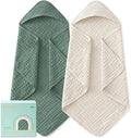 Yoofoss Hooded Baby Bath Towels 2 Pack 100% Muslin Organic Cotton by YOOFOSS