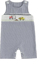 Newborn Baby Boys Sleeveless Seersucker Romper One Piece Straps Overalls by Arvbitana