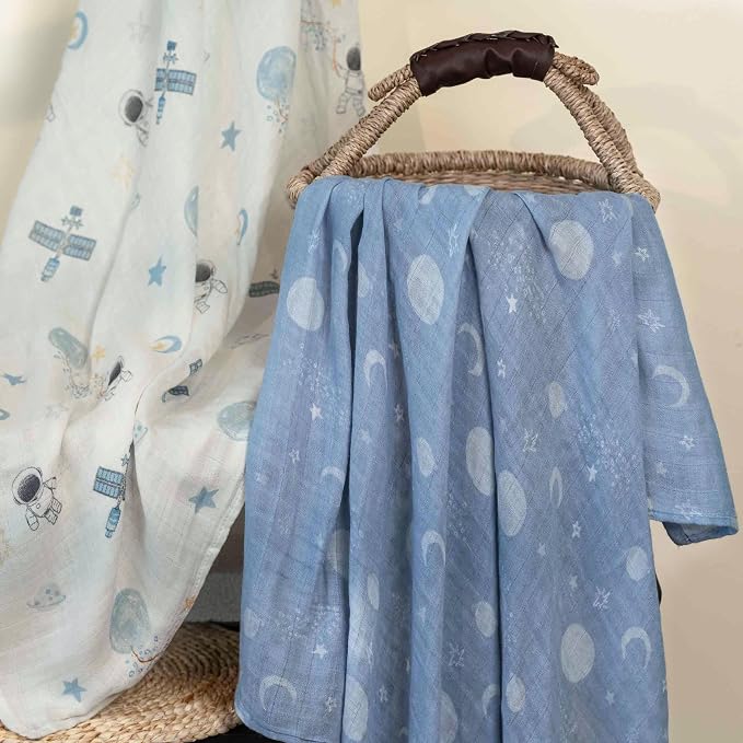 GLLQUEN BABY Muslin Swaddle Blankets 2Pk Receiving Blanket Large 35" x 40" | - Image 8