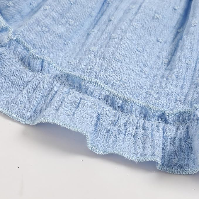 GRNSHTS Baby Girl Romper Dress, Puff Sleeve Smocked Outfit - Image 6