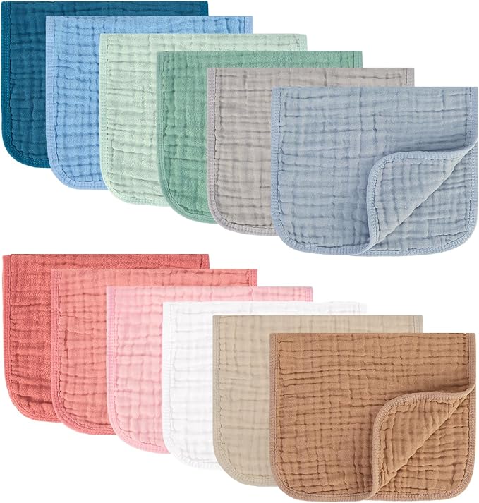 MIGIOL Muslin Burp Cloths 100% Cotton Pack of 12. Soft, Gentle & Absorbent Baby by Unknown