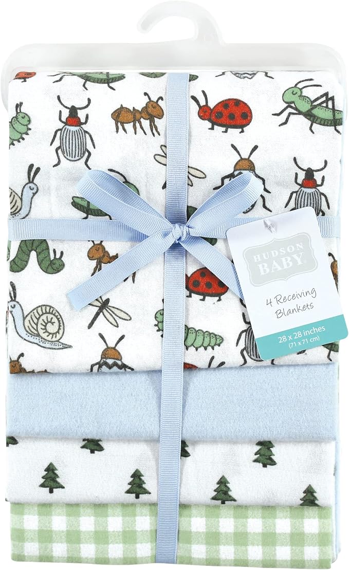 Hudson Baby Unisex Baby Cotton Flannel Receiving Blankets, One Size - Image 2
