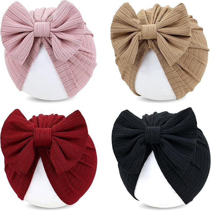 Cinaci 4 Pieces Baby Girls Turban Hats by Cinaci