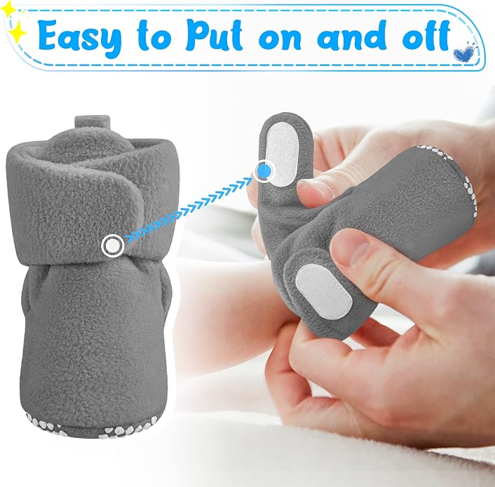 Pro Goleem Fleece Baby Booties, Warm Cozy Baby Slippers, Stay On Sock Shoes - Image 3