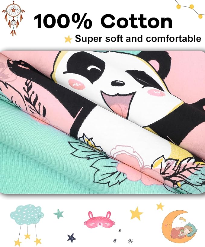 DAUGHTER QUEEN Girls Summer Pajamas Set 4 Pieces 100% Cotton Sleepwear Size 18 - Image 6