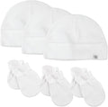 HonestBaby Baby 100% Organic Cotton Multipack Cap Hats and No Scratch Mitts by HonestBaby