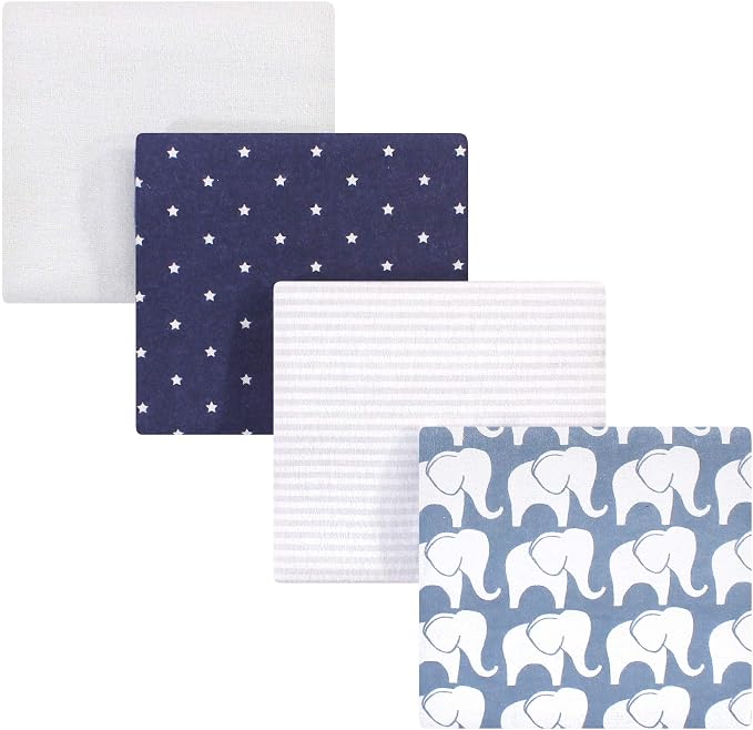 Hudson Baby Unisex Baby Cotton Flannel Receiving Blankets, Boy Elephant by HudsonBaby