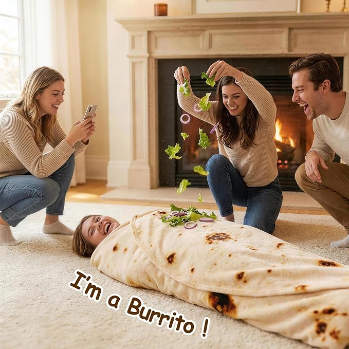 Mermaker Burrito Tortilla Taco Blanket 80 inches - Image 2