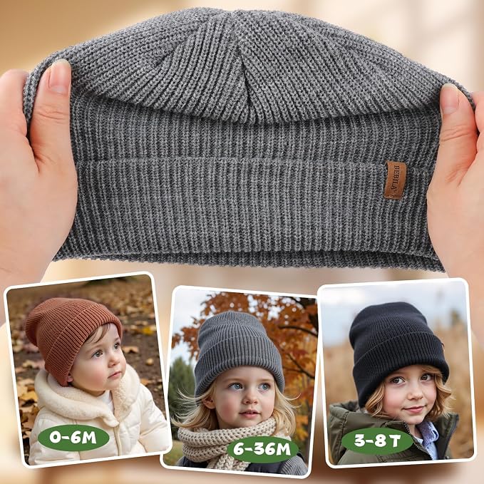 Baby Beanie Toddler Infant Winter Hats Knit Warm Caps - Image 4