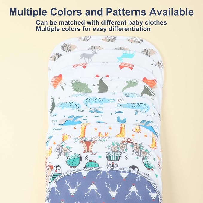 10-Pack Burp Cloths for Baby Boys and Girls - Image 6