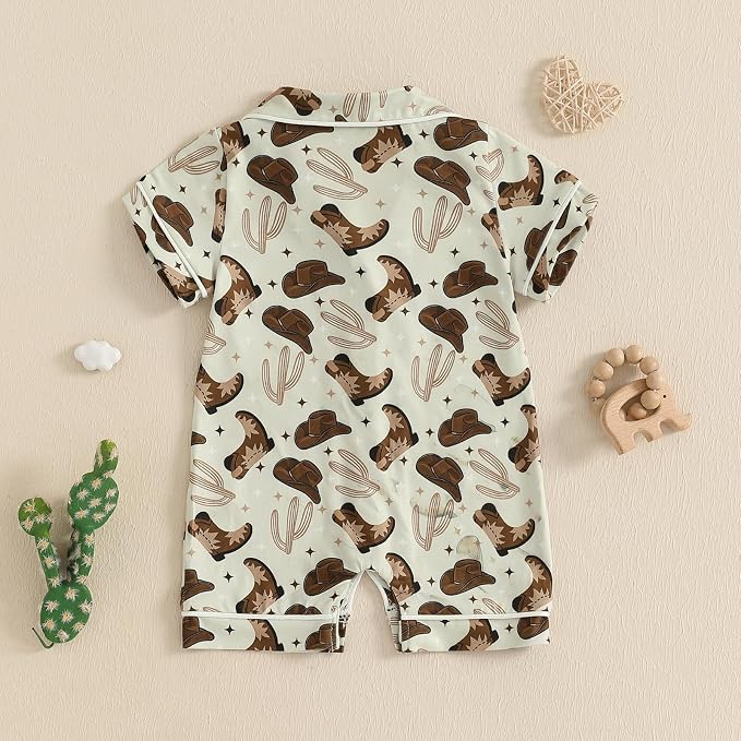 Balaflyie Newborn Summer Pajamas Baby Boy Girl Button Down Romper Cute Infant - Image 3