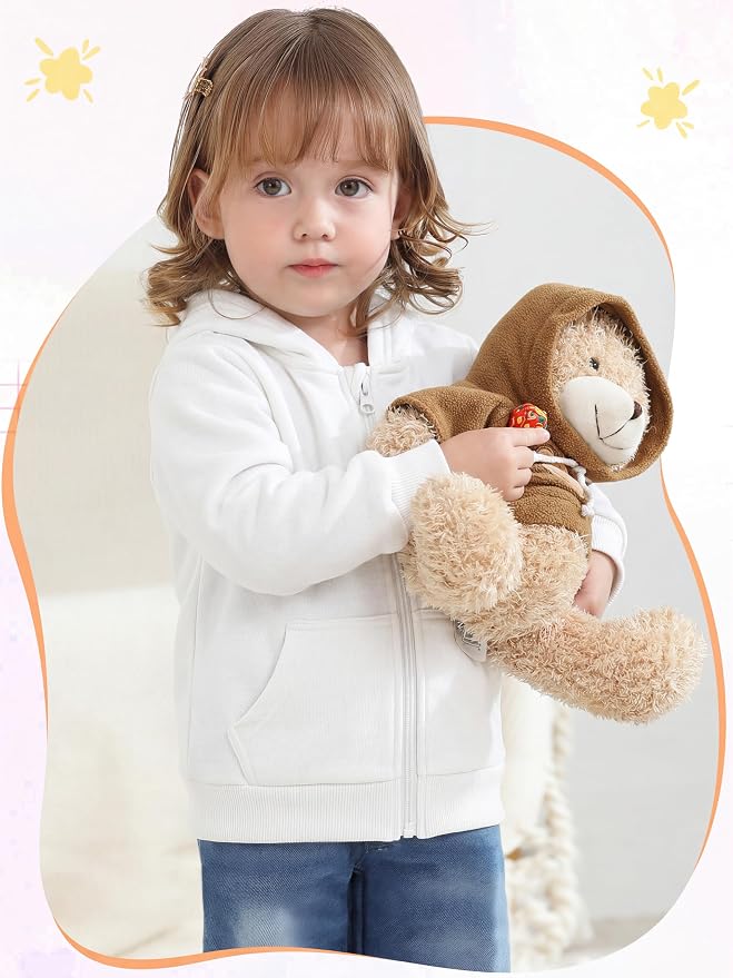 Cooraby 3 Pieces Baby and Toddler Girls Fleece Full-Zip Hoodies Lightweight - Image 4