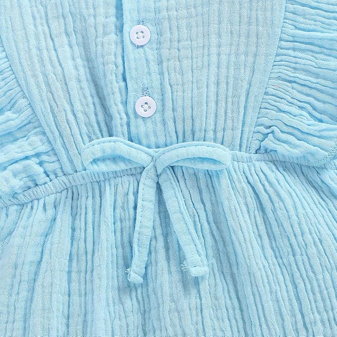 YOUNGER TREE Toddler Baby Girl Ruffled Sleeveless Romper Casual Summer Jumpsuit - Image 5