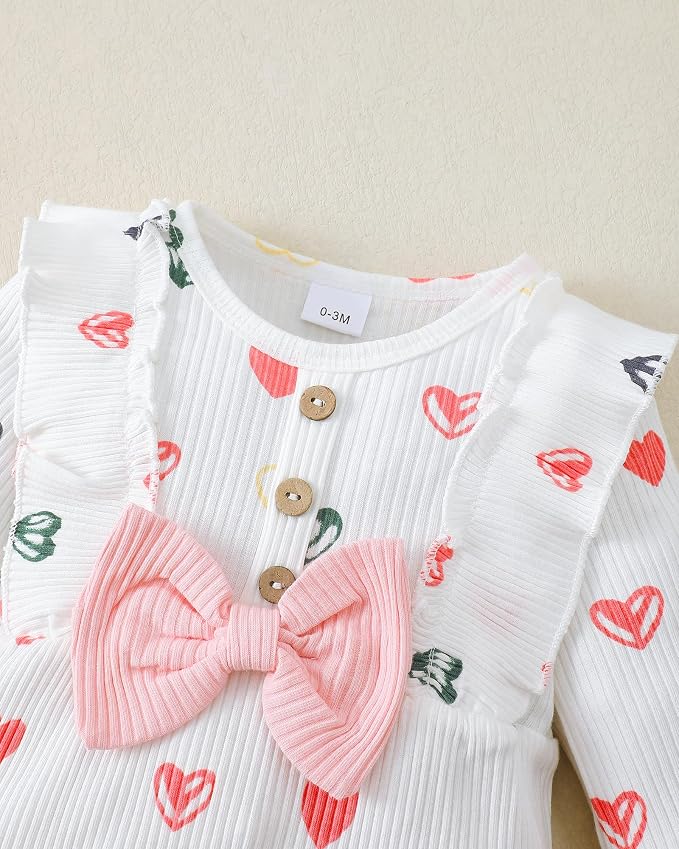 Mioglrie Newborn Baby Girl Clothes 1 Piece Infant Fall Winter Romper Outfit | - Image 4