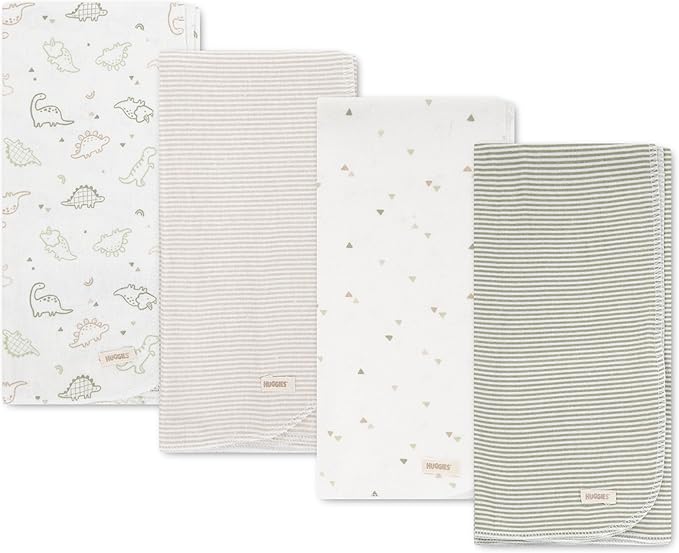 HUGGIES 4-Pack Flannel Receiving Blankets by Unknown
