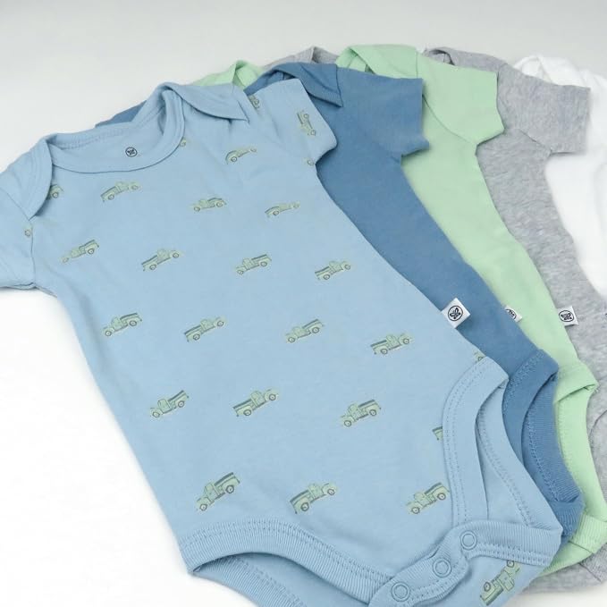HonestBaby 5-pack Short Sleeve Bodysuits One-piece 100% Organic Cotton - Image 3
