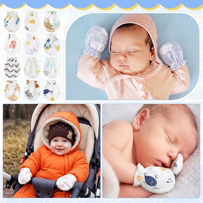 Geyoga 40 Pairs Newborn Baby No Scratch Mittens | Newborn Infant Toddler Mittens - Image 7