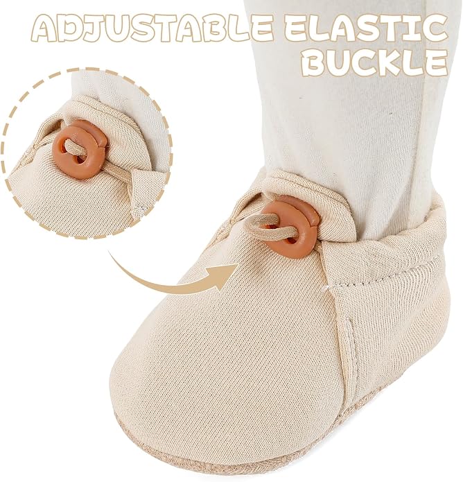 2 Pack Newborn Shoes Soft Sole Baby Sock Booties Drawstring Infant Boys Girls - Image 5