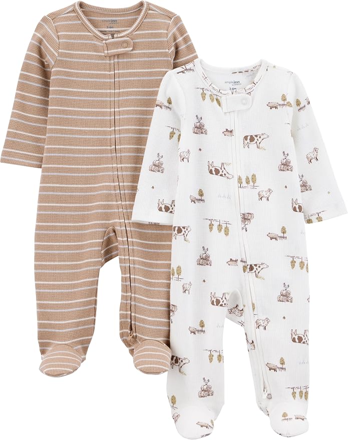 Simple Joys by Carter's Unisex Baby 2-way Zip Thermal Footed Sleep and Play by SimpleJoysbyCarters