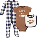 Hudson Baby Unisex Cotton Sleep and Play, Bodysuit and Bandana Bib Set by HudsonBaby