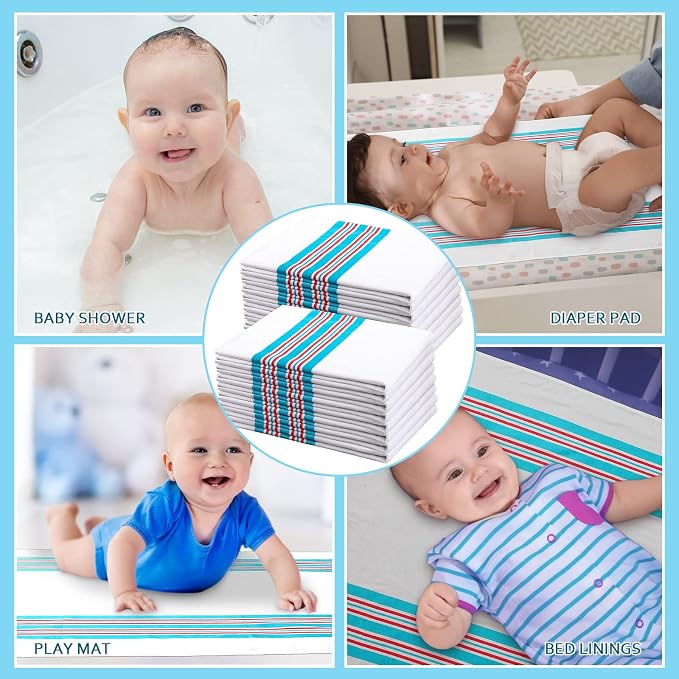 16 Pcs Receiving Blanket, 30 x 40 Inch Hospital Blankets 100% Cotton Flannel - Image 6