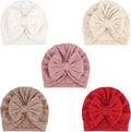 DRESHOW BQUBO 5 Pieces Newborn Baby Turban Hats Bow Baby Infant Beanie by DRESHOW