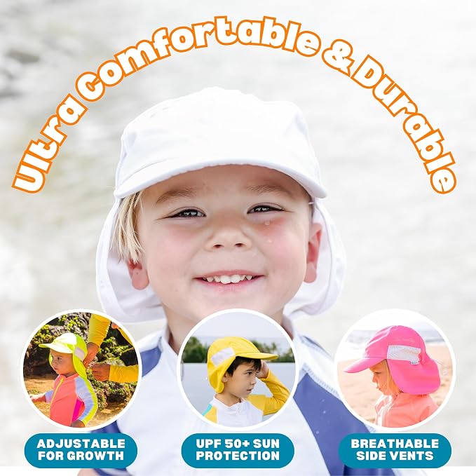 SwimZip Sun Hat with Neck Flap | UPF 50+ Protection - Image 5