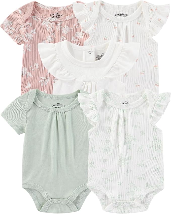 Baby Bodysuit and Pant Set Cotton Ribbed Mix Infant Girl Clothes | Unisex - Image 2