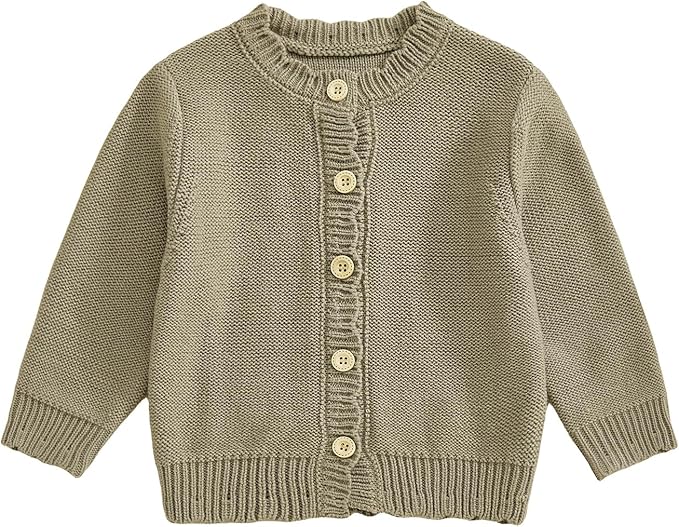 Baby Girl Cardigan Long Sleeve Button Up Sweater Toddler Girl Fall Outfits by Faithtur