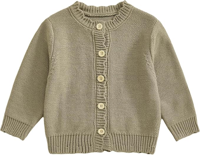 Baby Girl Cardigan Long Sleeve Button Up Sweater Toddler Girl Fall Outfits by Faithtur