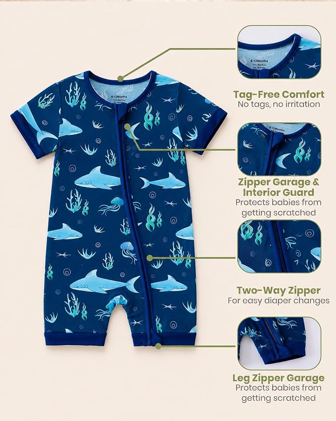 OPAWO Bamboo Sleepers for Baby Boy Pajamas Bamboo Pajamas Baby Romper 0-24M | 2 - Image 5
