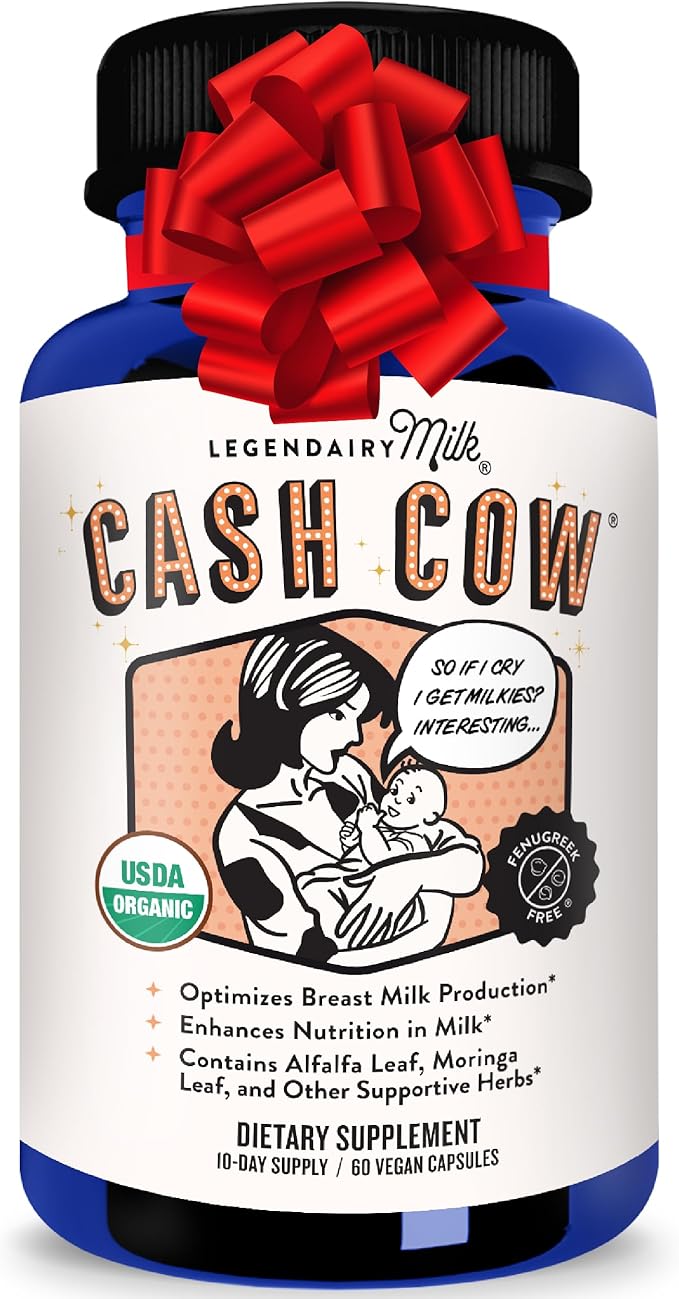 Legendairy Milk Cash Cow Lactation Supplement, Moringa, Alfalfa, and Goat's Rue Breastfeeding Supplement for Milk Supply Increase, Fenugreek-Free, Certified Organic, Vegan, Non-GMO, 60 Capsules