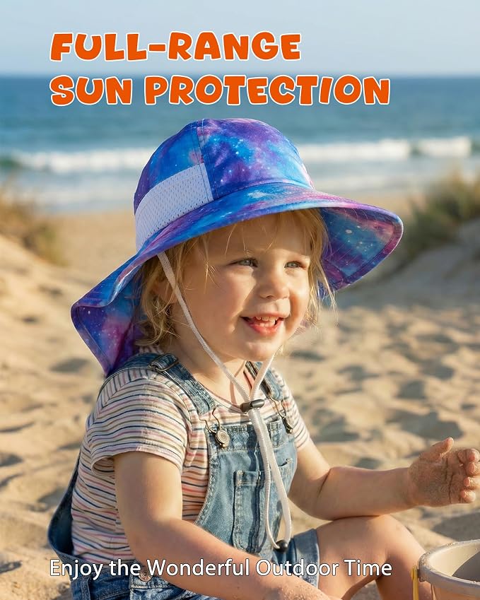 Toddler Baby Sun Hat Kids Summer Beach Essentials Adjustable Beach Hats - Image 4