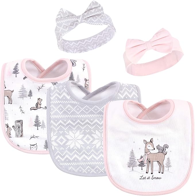 Hudson Baby Unisex Baby Cotton Bib and Headband Set by HudsonBaby