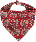 lionet paws Christmas Dog Bandana, Christmas Gingerbread Man Fabric Dogs by lionetpaws