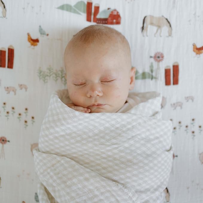 Little Unicorn Premium Cotton Swaddle Baby Blanket | Breathable Fabric | - Image 8