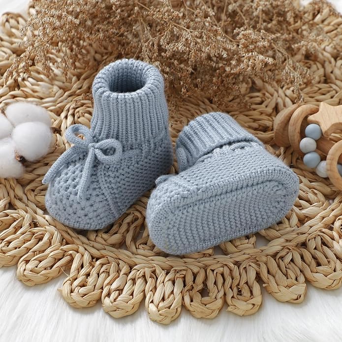 Newborn Shoes Knitted Baby Booties Infant Boys Girls First Walkers | Handmade - Image 3