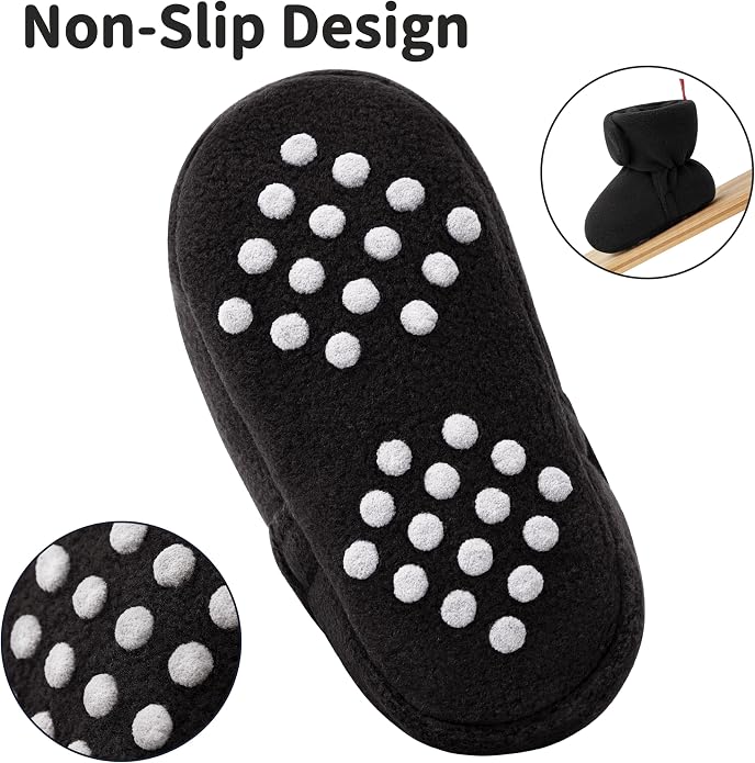 Bufims Baby Fleece Booties Newborn Unisex Booties Non-Slip Newborn Infant First - Image 4