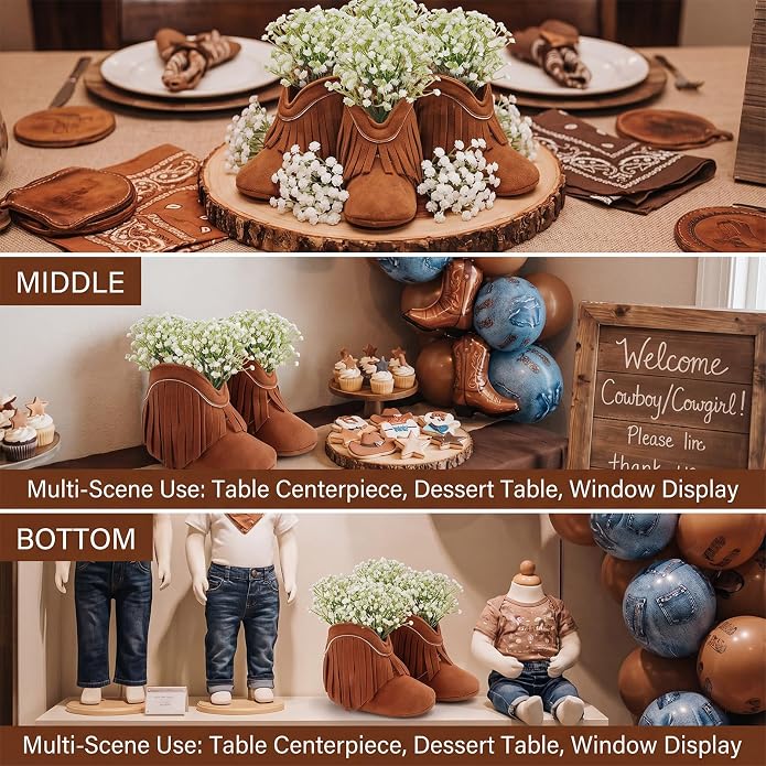 Glitopper 4 Set Baby Shower Table Decorations Booties Bulk - Image 5